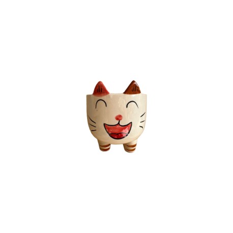 Maceta cerámica de gato base con patas