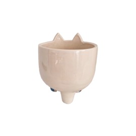 Maceta cerámica de gato catrin base con patas