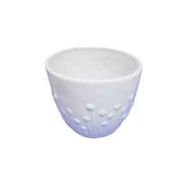 Maceta de cerámica con relieve