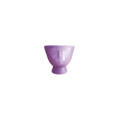 Maceta de cerámica con rostro/cara en forma de copa
