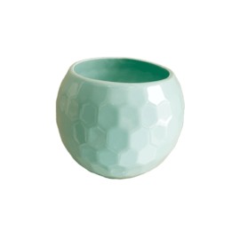 Maceta de cerámica esmaltada pentagonos