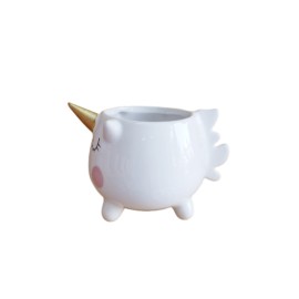 Maceta de cerámica unicornio